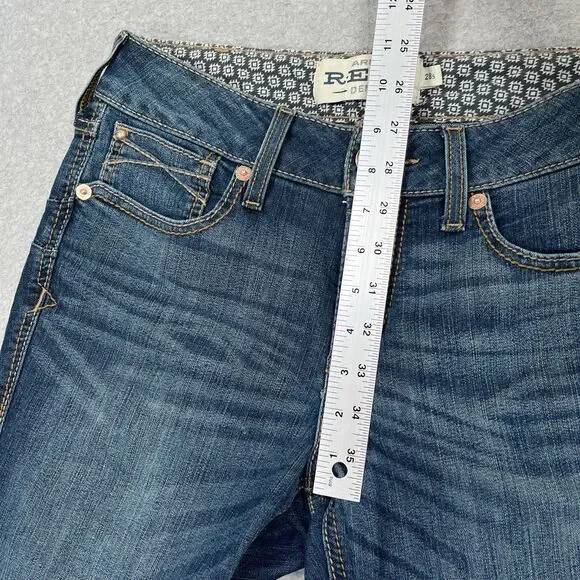 Ariat REAL Jeans Womens 28S (29 x 30) Rosa Perfect Rise Boot Cut Lita Denim - Picture 4 of 14